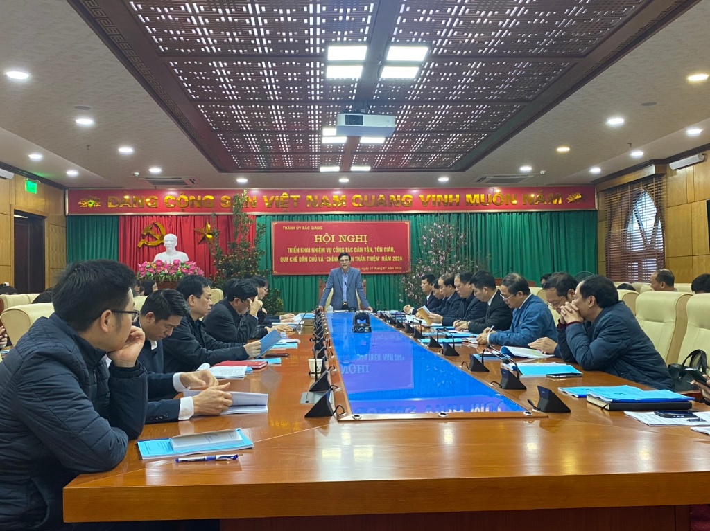 Thành ủy Bắc Giang tổ chức Hội nghị triển khai nhiệm vụ công tác dân vận, tôn giáo, quy chế dân...